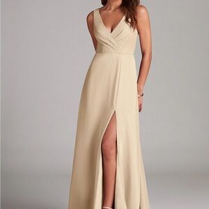 Azazie Champagne Bridesmaid Dress